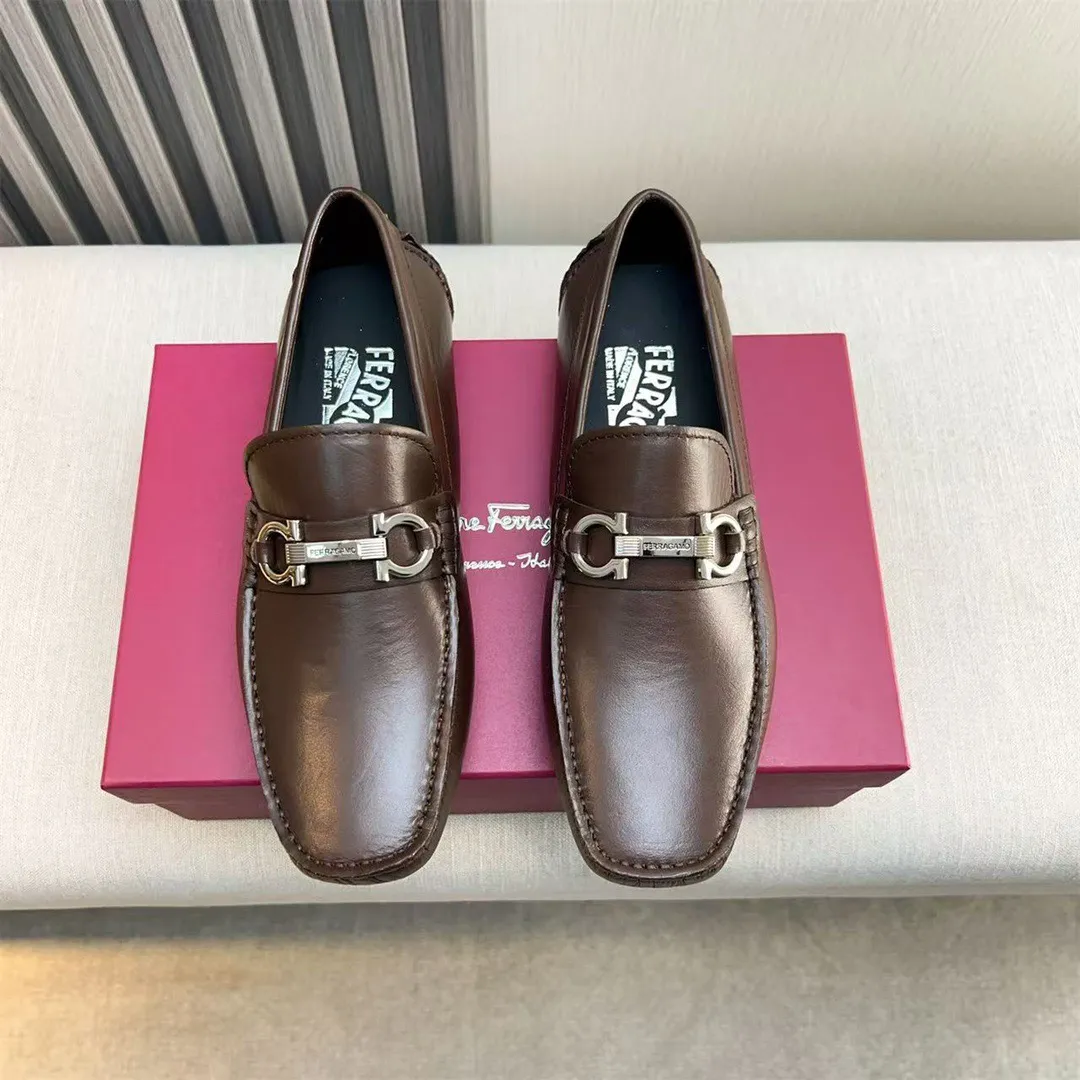 Men's shoes 💰560 Ferragamo new high-end quality 🔥 black cowhide ➕ cowhide lining size 38-45